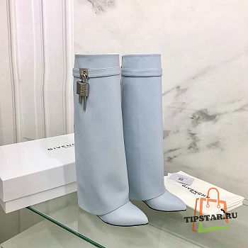 Givenchy Shark Lock Leather Knee-high Boots in Blue