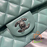 Chanel Flap Bag Lambskin Green Silver Hardware Size 25 cm - 4