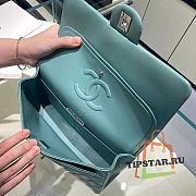 Chanel Flap Bag Lambskin Green Silver Hardware Size 25 cm - 3
