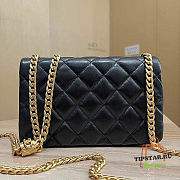 Chanel Flap Bag Lambskin Black Size 22x14x8 cm - 4