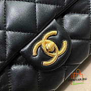 Chanel Flap Bag Lambskin Black Size 22x14x8 cm - 6