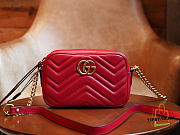 GUCCI MARMONT SMALL MATELASSÉ SHOULDER RED BAG 18x12x6 cm - 1