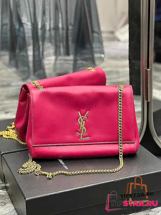 YSL Kate Suede Leather Pink Size 28.5x20x6 cm - 1