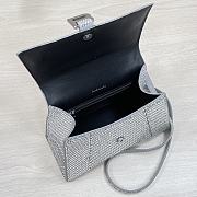 Balenciaga Hourglass XS Top Handle Bag in Rhinestones Grey 23x10x14cm - 5