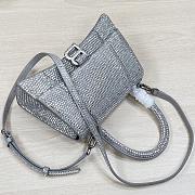 Balenciaga Hourglass XS Top Handle Bag in Rhinestones Grey 23x10x14cm - 4