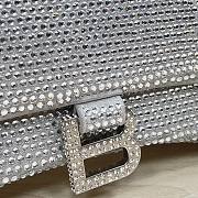 Balenciaga Hourglass XS Top Handle Bag in Rhinestones Grey 23x10x14cm - 2