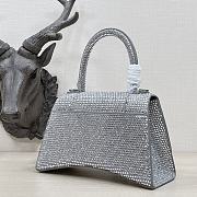 Balenciaga Hourglass XS Top Handle Bag in Rhinestones Grey 23x10x14cm - 3