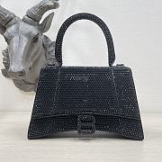 Balenciaga Hourglass XS Top Handle Bag in Rhinestones Black 23x10x14cm - 1