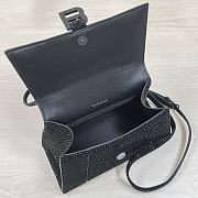 Balenciaga Hourglass XS Top Handle Bag in Rhinestones Black 23x10x14cm - 5