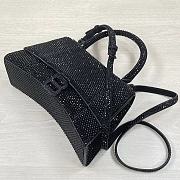 Balenciaga Hourglass XS Top Handle Bag in Rhinestones Black 23x10x14cm - 3