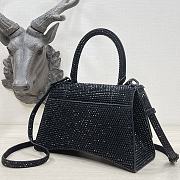 Balenciaga Hourglass XS Top Handle Bag in Rhinestones Black 23x10x14cm - 2