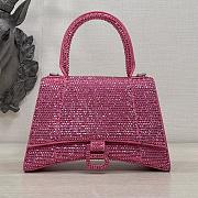 Balenciaga Hourglass XS Top Handle Bag in Rhinestones Pink 23x10x14 cm - 1