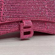 Balenciaga Hourglass XS Top Handle Bag in Rhinestones Pink 23x10x14 cm - 5