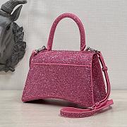 Balenciaga Hourglass XS Top Handle Bag in Rhinestones Pink 23x10x14 cm - 4