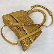 Balenciaga Hourglass XS Top Handle Bag in Rhinestones Yellow 23x10x14 cm - 5