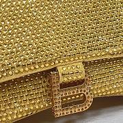 Balenciaga Hourglass XS Top Handle Bag in Rhinestones Yellow 23x10x14 cm - 4