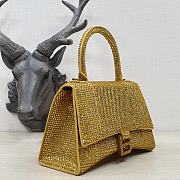 Balenciaga Hourglass XS Top Handle Bag in Rhinestones Yellow 23x10x14 cm - 6