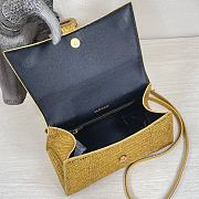 Balenciaga Hourglass XS Top Handle Bag in Rhinestones Yellow 23x10x14 cm - 3