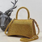 Balenciaga Hourglass XS Top Handle Bag in Rhinestones Yellow 23x10x14 cm - 2