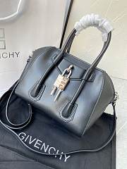 GIVENCHY  Mini Leather Antigona Lock Tote Balck Bag Size 23x27x13 cm - 4