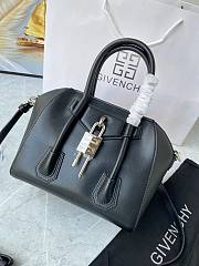 GIVENCHY  Mini Leather Antigona Lock Tote Balck Bag Size 23x27x13 cm - 2
