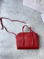 GIVENCHY  Mini Leather Antigona Lock Tote Red Bag Size 23x27x13 cm - 6