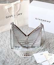 Givenchy Small Cut-Out Metallic Croc-Embossed Leather Shoulder Bag Size 27x27x6 cm - 1
