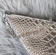 Givenchy Small Cut-Out Metallic Croc-Embossed Leather Shoulder Bag Size 27x27x6 cm - 2