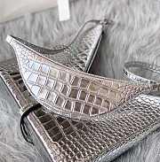 Givenchy Small Cut-Out Metallic Croc-Embossed Leather Shoulder Bag Size 27x27x6 cm - 6