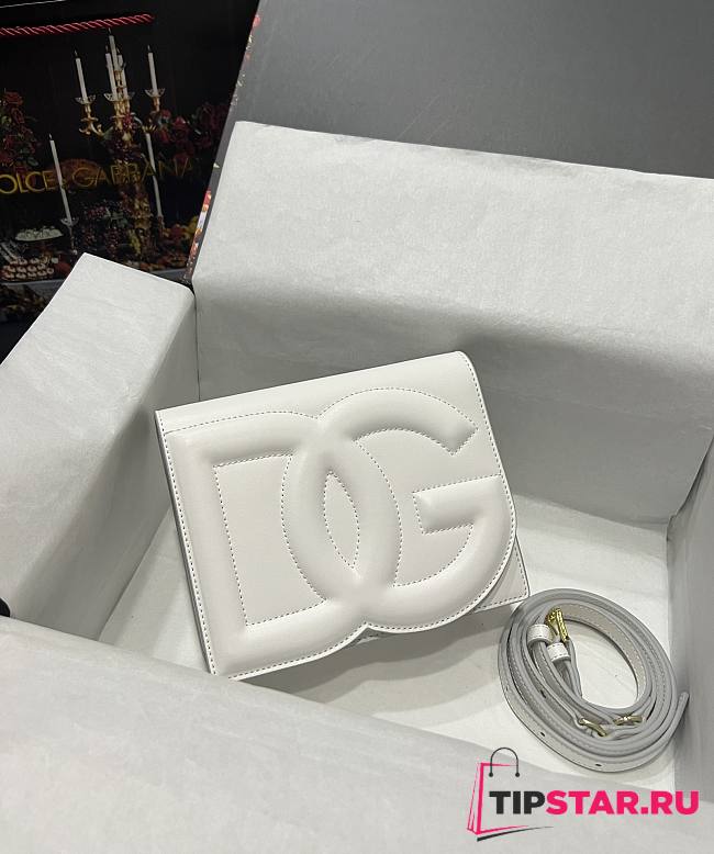 D&G Calfskin DG Logo Bag crossbody White bag Size 16x20x5.5 cm - 1