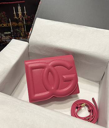 D&G Calfskin DG Logo Bag crossbody Pink bag Size 16x20x5.5 cm