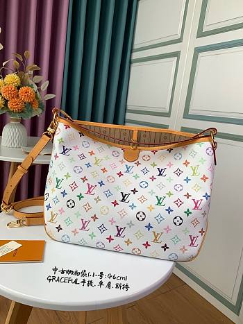 Louis Vuitton Graceful PM Handbag In White M40352 Size 46x30x13 cm
