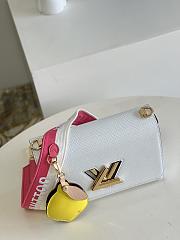 LV Women Twist MM Lemon Handbag White Epi Grained Cowhide Size 23x17x9.5 cm - 5