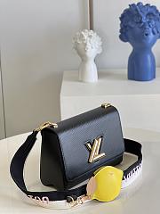 LV Women Twist MM Lemon Handbag Black Epi Grained Cowhide Size 23x17x9.5 cm - 5