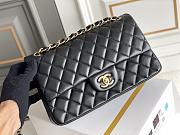 Chanel Black Medium Classic Flap in Lambskin with Light Gold Hardware Size 28 cm - 6