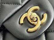 Chanel Black Medium Classic Flap in Lambskin with Light Gold Hardware Size 28 cm - 5