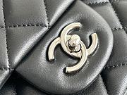 Chanel Black Medium Classic Flap in Lambskin with Light Sliver Hardware Size 28 cm - 6