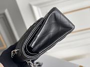 Chanel Black Medium Classic Flap in Lambskin with Light Sliver Hardware Size 28 cm - 5