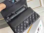 Chanel Black Medium Classic Flap in Lambskin with Light Sliver Hardware Size 28 cm - 4