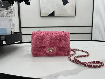 Chanel Woolen CF Pink Size 20x12x6 cm