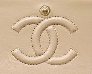 Chanel Classic Flap Bag Beige Grained Calfskin Gold Hardware Size 14.5x23x6cm - 2