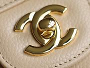 Chanel Classic Flap Bag Beige Grained Calfskin Gold Hardware Size 14.5x23x6cm - 4
