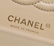 Chanel Classic Flap Bag Beige Grained Calfskin Gold Hardware Size 14.5x23x6cm - 6