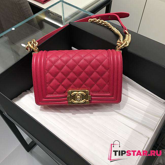 Chanel Boy Bag Caviar Pink Size 20 cm - 1