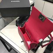 Chanel Boy Bag Caviar Pink Silver Hardware Size 20 cm - 6