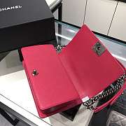 Chanel Boy Bag Caviar Pink Silver Hardware Size 25 cm - 3