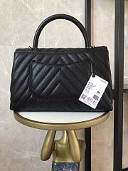 Chanel Coco Cheveron Grained Black Black Hardware Size 18×29×12 cm - 4