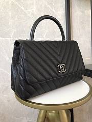 Chanel Coco Cheveron Grained Black Black Hardware Size 18×29×12 cm - 2