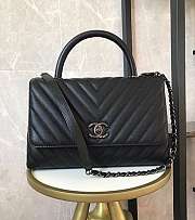 Chanel Coco Cheveron Grained Black Black Hardware Size 18×29×12 cm - 1