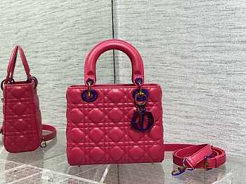 Dior Lady Small Pink Cannage Lambskin Size 20cm